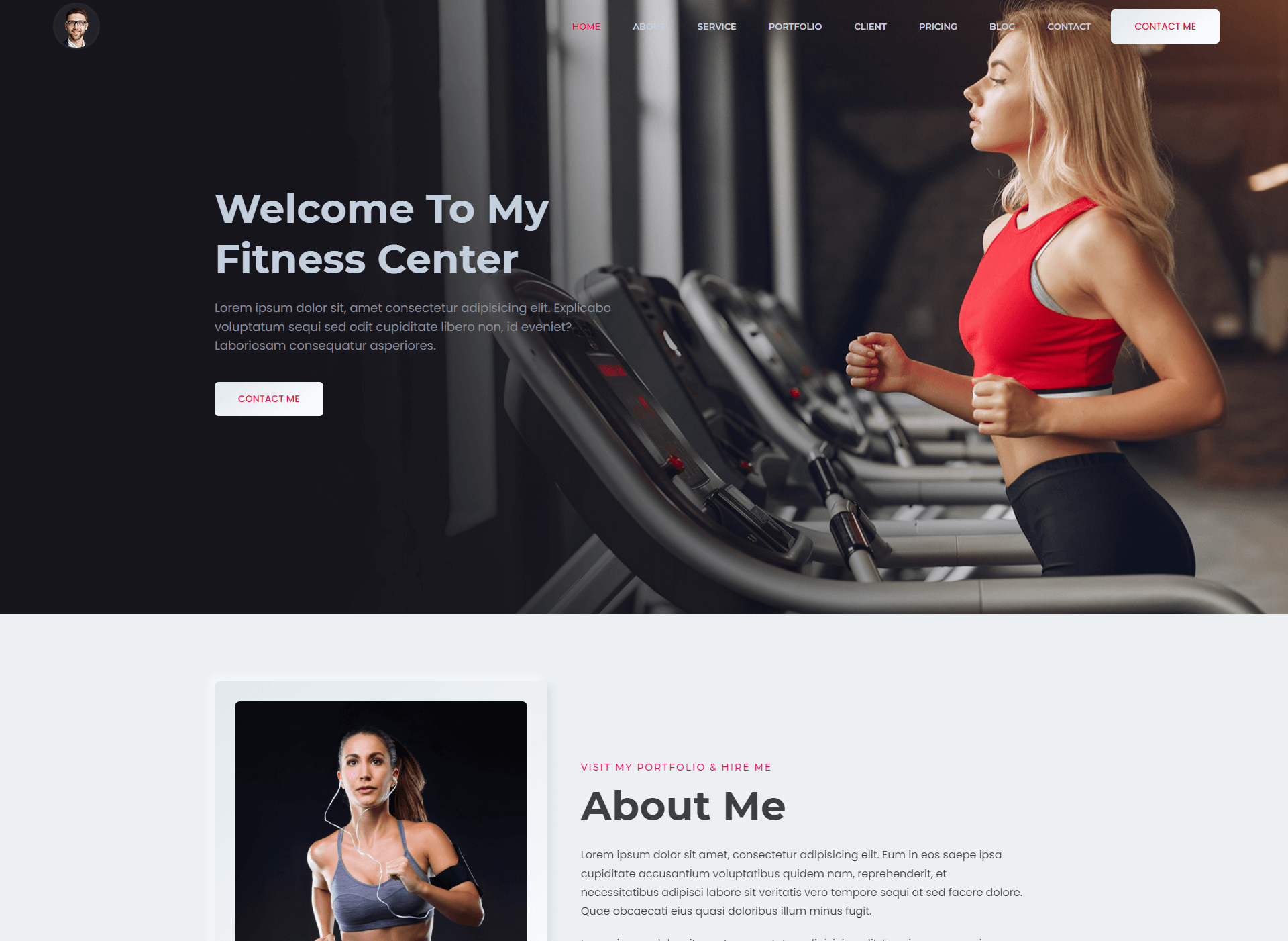 Fitness Instructor light template preview